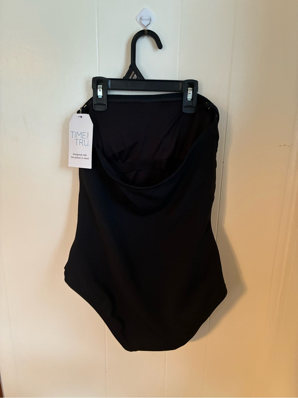 Time and Tru Black Mini Skirt with Draped Waist